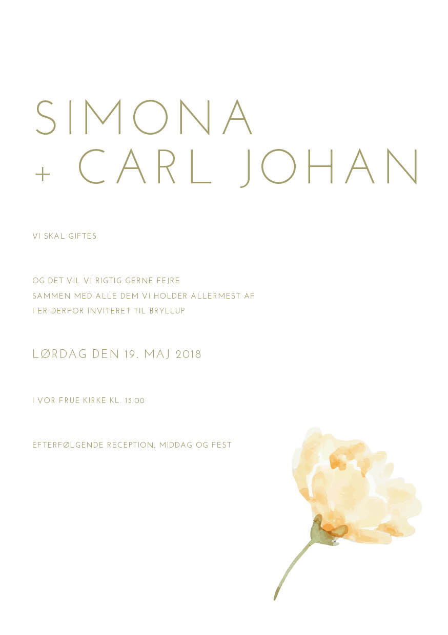 Invitationer - Simona & Carl Johan
